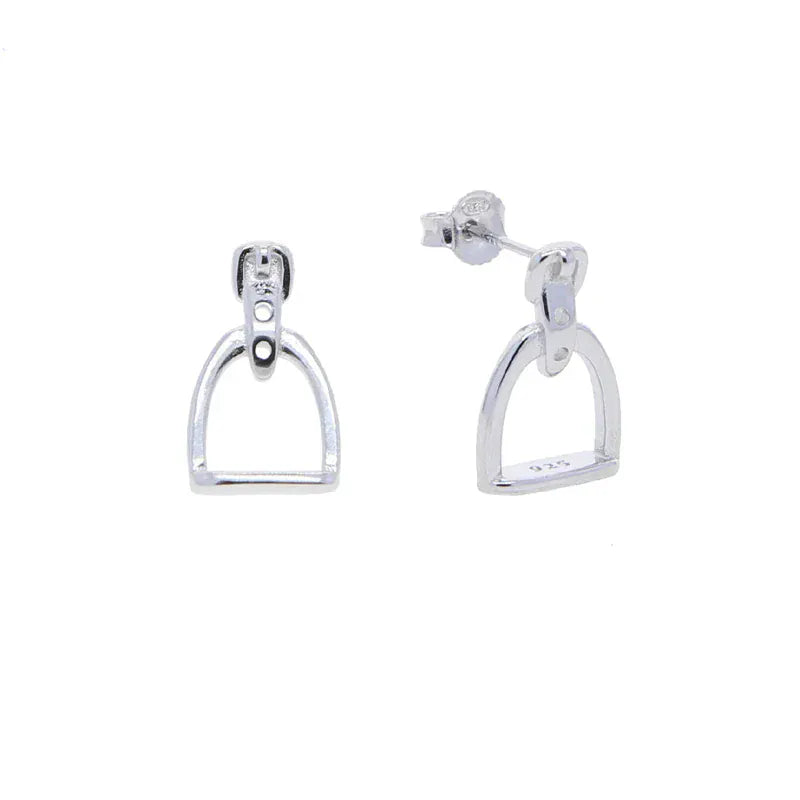 Boucles d'oreilles étrier en argent
