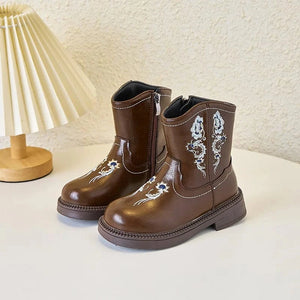 Barn cowboyboots med elegant västerndesign Brun / 27