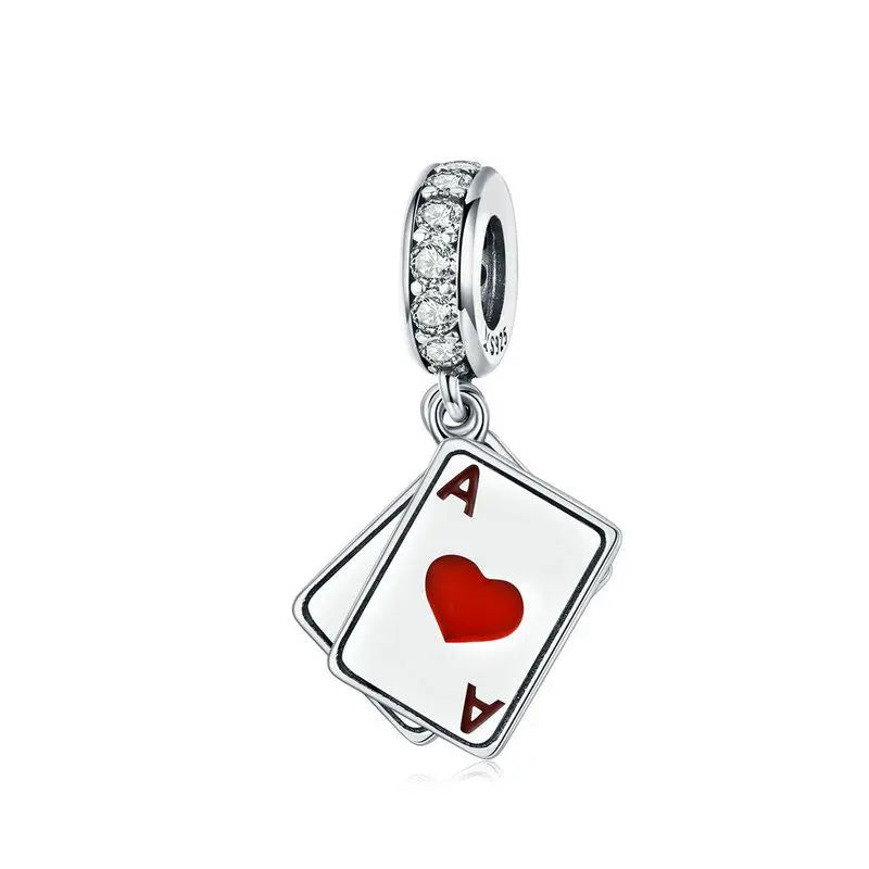 Breloque carte à jouer en argent