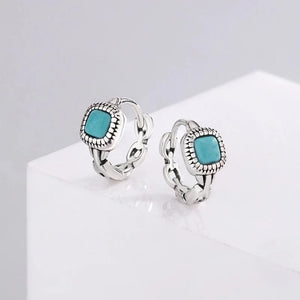 Boho örhängen Silver och blå