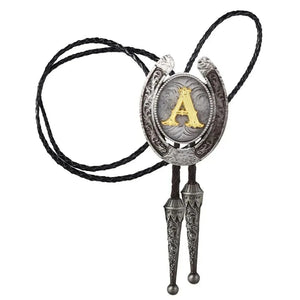 Bolo tie med bokstavsemblem A–Z Silver A