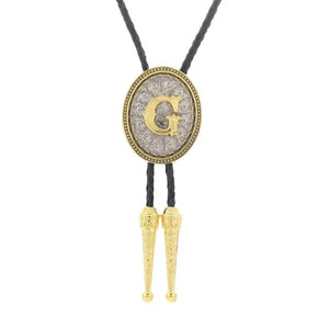 Bolo tie med initial A–Z i tvåtonad metall G