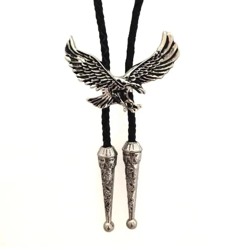 Bolo tie med örn i zinklegering Silver