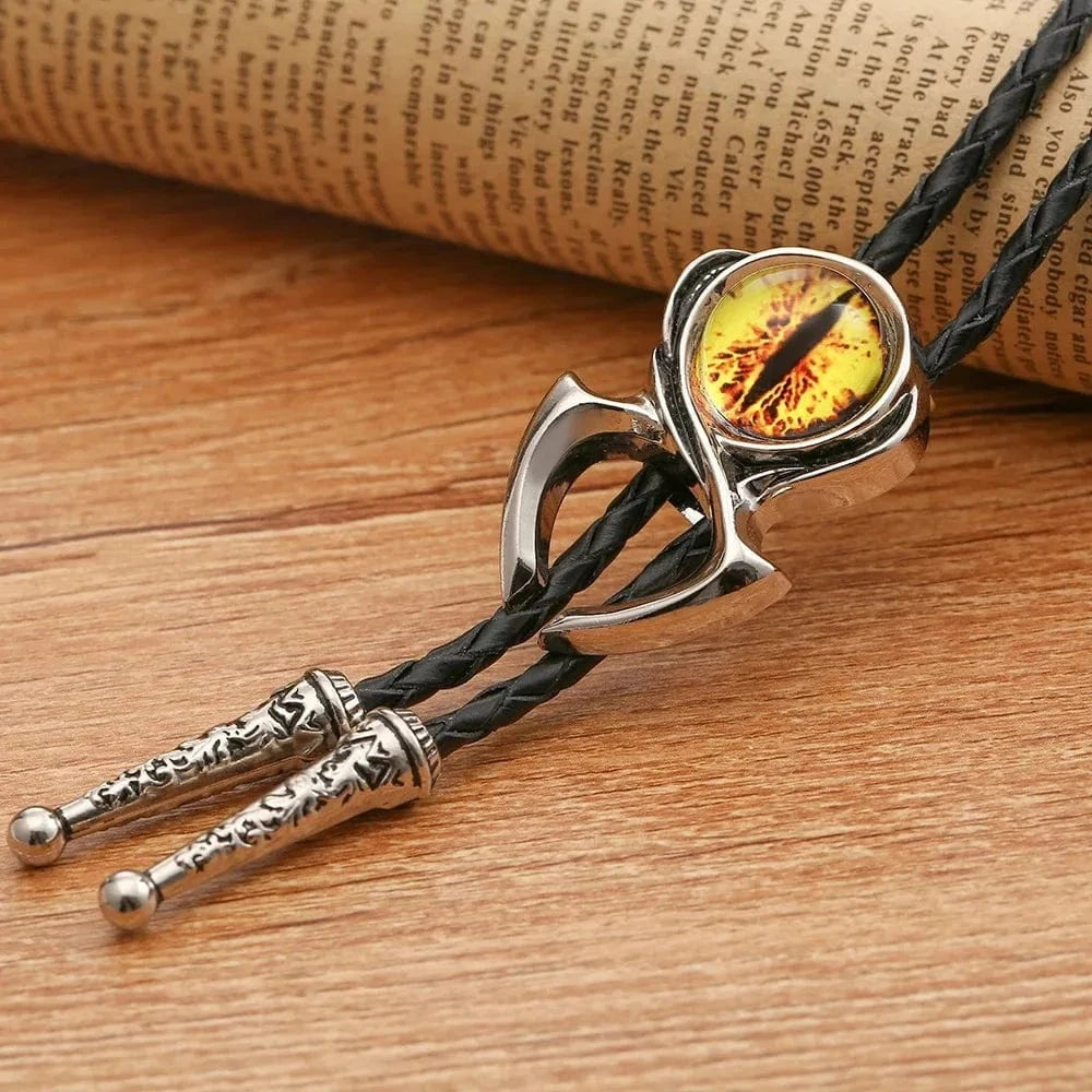 Bolo tie med tigeröga Gul