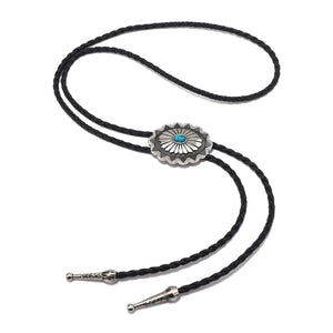 Bolo tie med turkosdetalj och justerbar läderrem