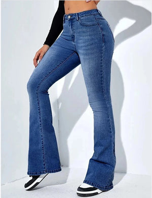 Bootcut jeans dam hög midja