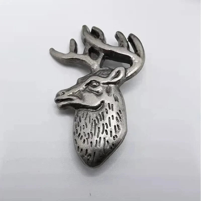 Concho Hjorthuvud i Antiksilver 39.5×25mm