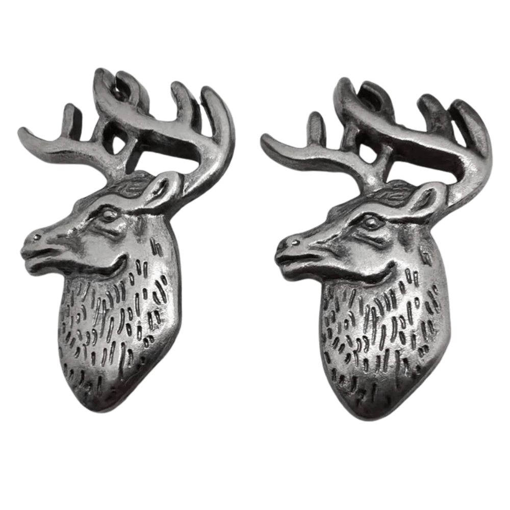 Concho Hjorthuvud i Antiksilver 39.5×25mm