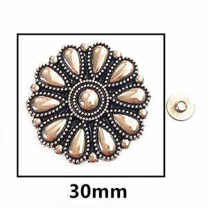 Concho vintageblomma Silver / 30mm