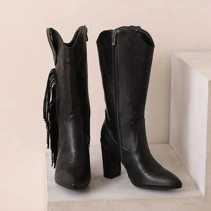 Country Boots med Fransar och Broderi