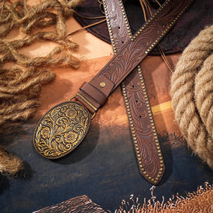 Cowboybälte antikguld spänne