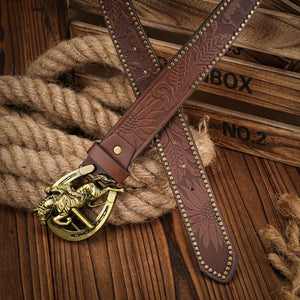 Cowboybälte med häst och hästskospänne