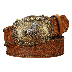 Cowboybälte med hästmotiv Brun / 120cm
