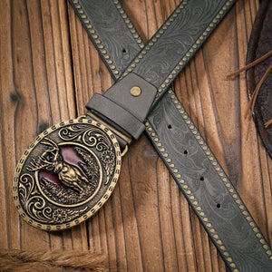 Cowboybälte med hjortspänne