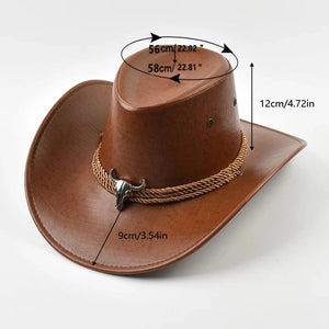 Cowboyhatt Herr med Tjurhuvud