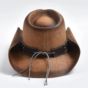 Cowboyhatt i Handvävd Strå Mörkbrun / 56-58cm