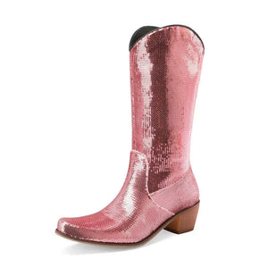 Cowboyboots med Paljetter för Dam Rosa / 35
