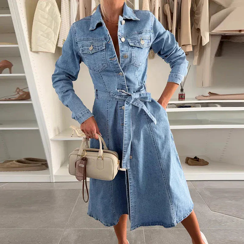Denimklänning med skärp