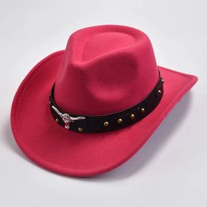 Elegant cowboyhatt i filt Rosa / One Size