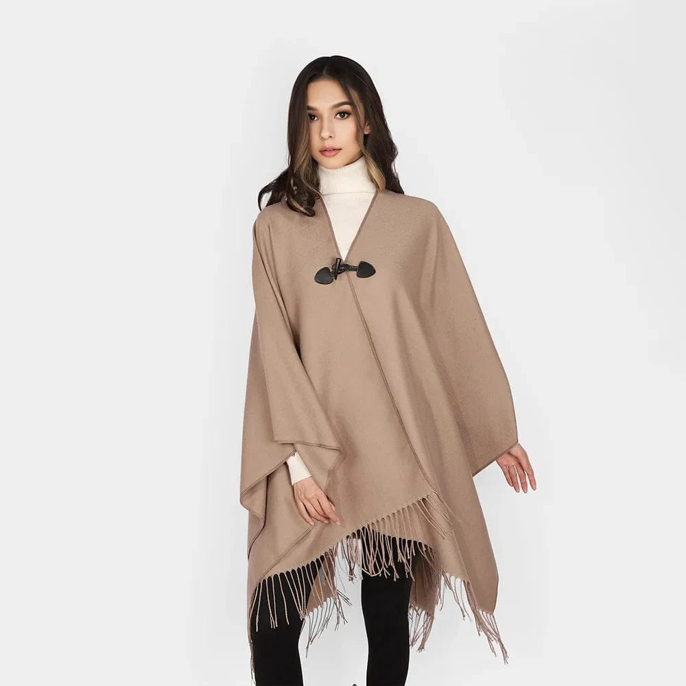 Elegant poncho jacka dam kamel / One Size
