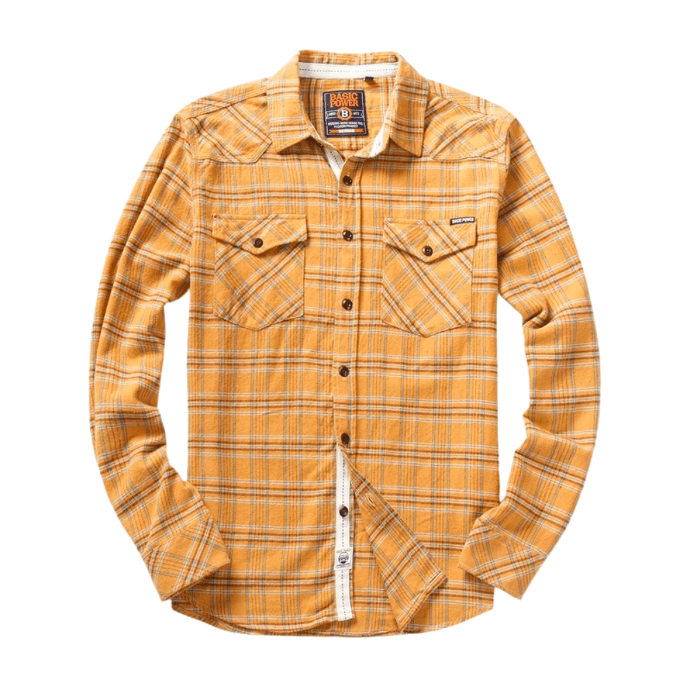 Flanell skjorta herr Gul / M