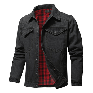 Fodrad denim jacka herr