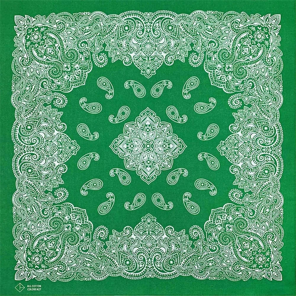 Grön Bandana med Paisley Mandala-mönster Grön