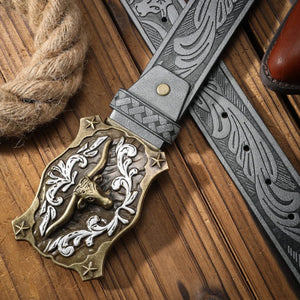 Herr cowboybälte longhornspänne