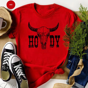 "Howdy" Western T-shirt Röd / S