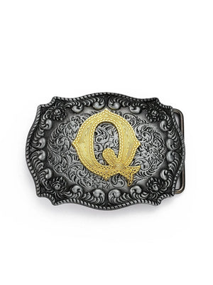 Initial Bältesspänne Bokstav Guld Silver Bokstav Q