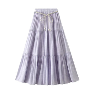 Kjol i linne Lila / One Size