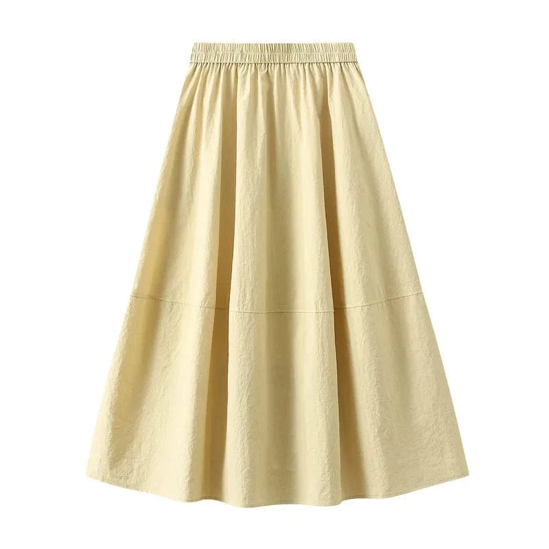 Kjol med fickor Gul / One Size