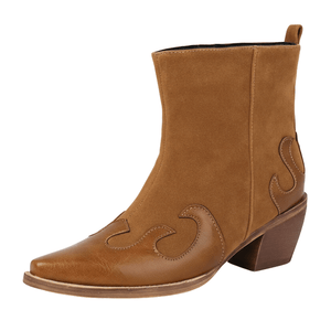 Låga Cowboy Boots i Denim och Läder för Dam Brun / 35