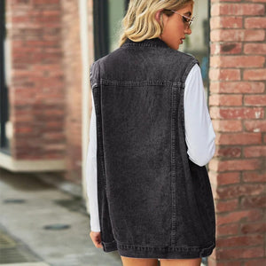 Lång jeansväst dam