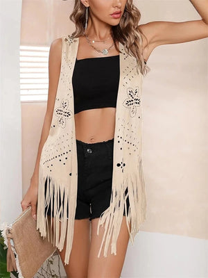 Lång väst med fransar