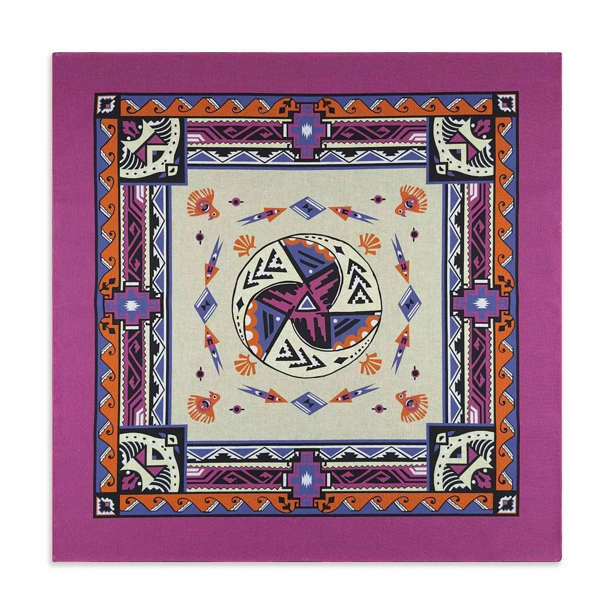 Lila Bandana med Aztek-inspirerat Mönster Lila