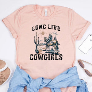 "Long Live Cowgirls" T-shirt Rosa / S