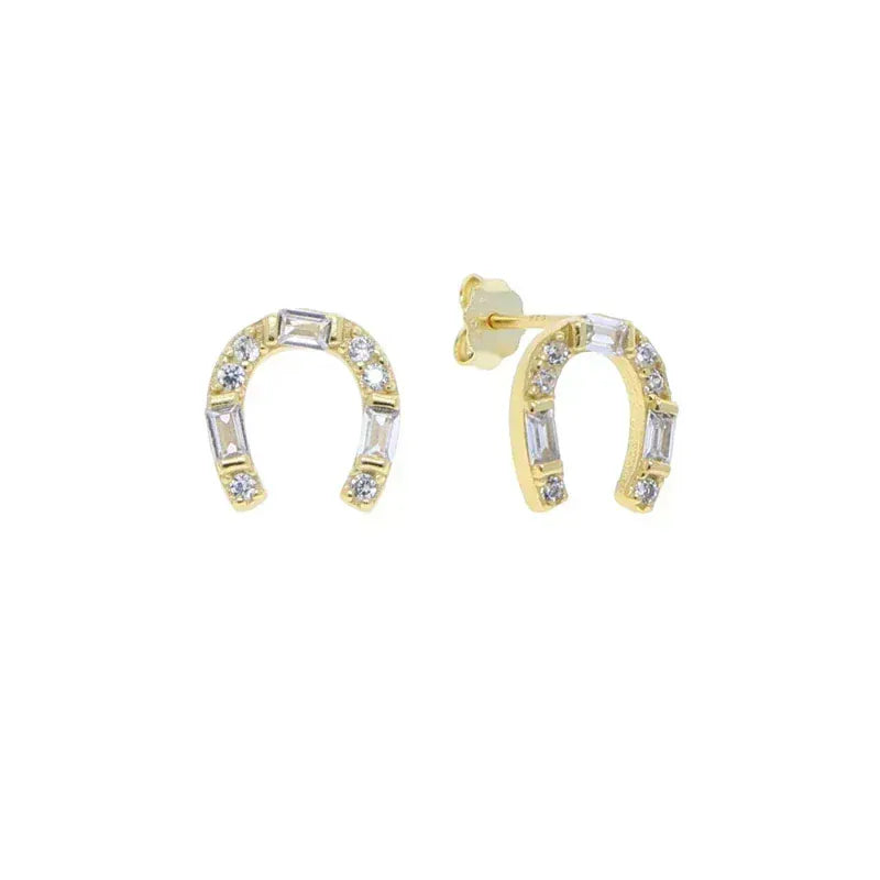 Boucles d'oreilles fer à cheval en argent 925