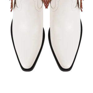 Cowgirl Boots med Amerikansk Flagga och Fransar