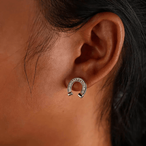 Örhängen hästsko i 925 silver