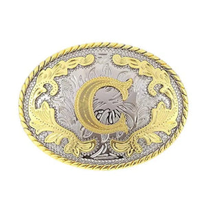 Ovalt westernbältesspänne med initial C