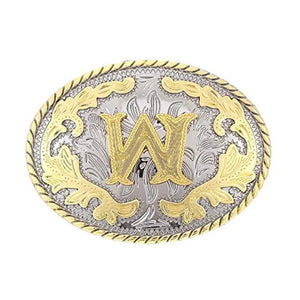 Ovalt westernbältesspänne med initial W