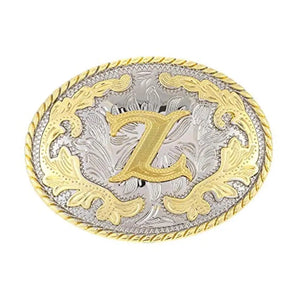 Ovalt westernbältesspänne med initial Z