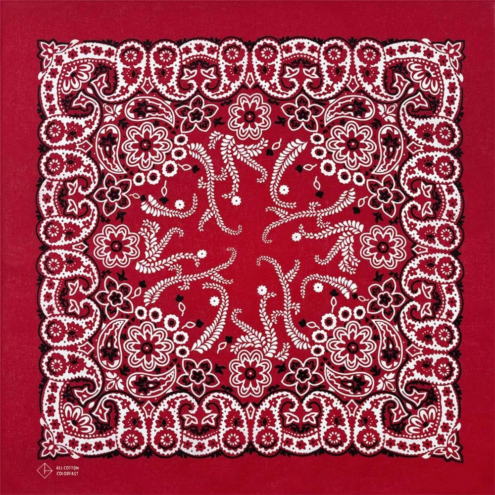 Röd Bandana med Blommig Paisley-mönster Röd