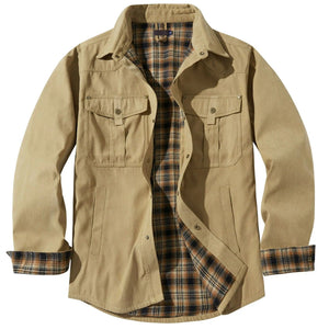 Rutig jacka skjorta Beige / S