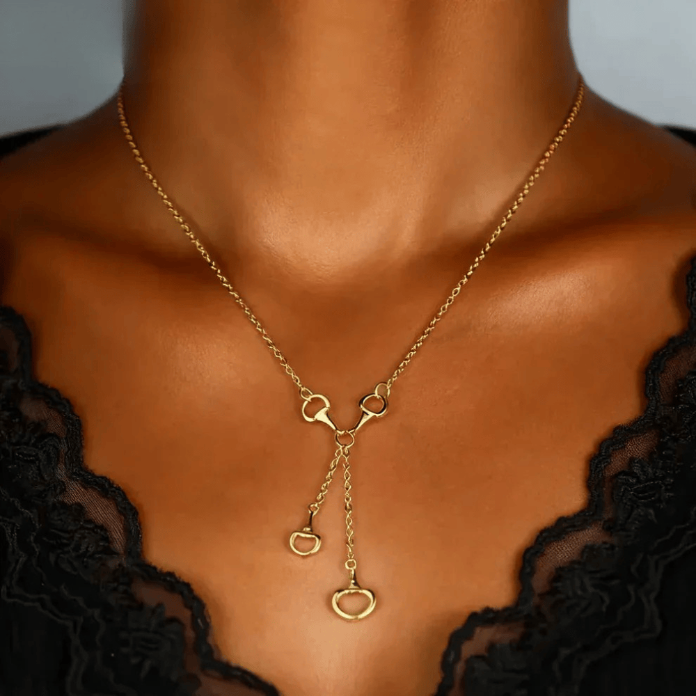 Collier en argent avec double mors de cheval