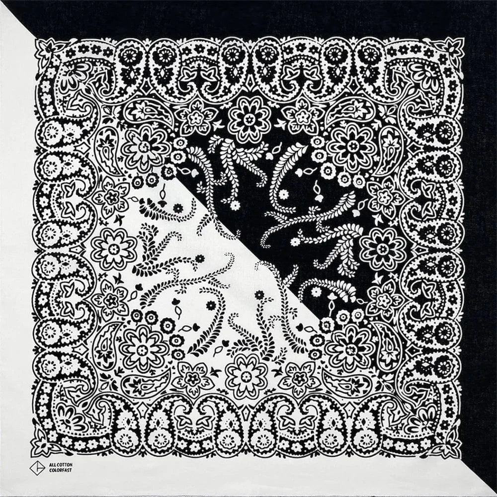 Svart vit bandana Svart vit
