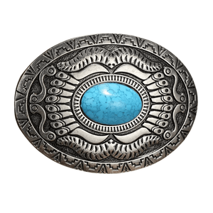 Turkis Konkav Bältesspänne Antik Silver