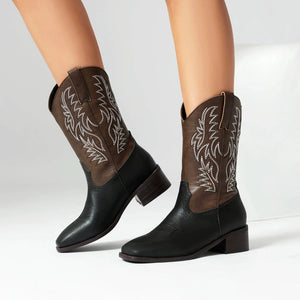 Tvåfärgade Cowboyboots för Dam