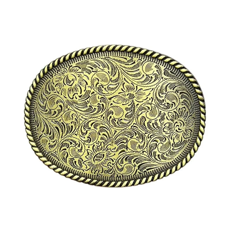 Växtmönster Bältesspänne Oval Design Guld